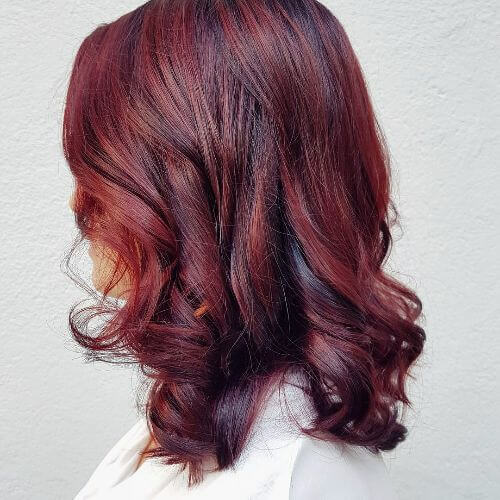 medium burgundy hair