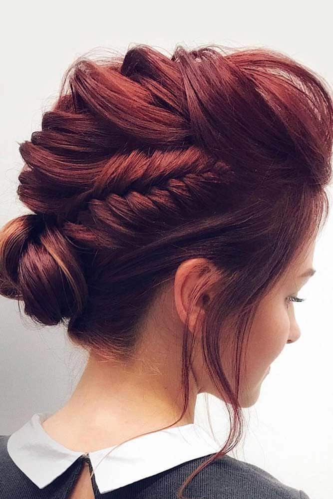 Medium Hair Updos Ideas Braid #mediumhair #mediumhairstyles