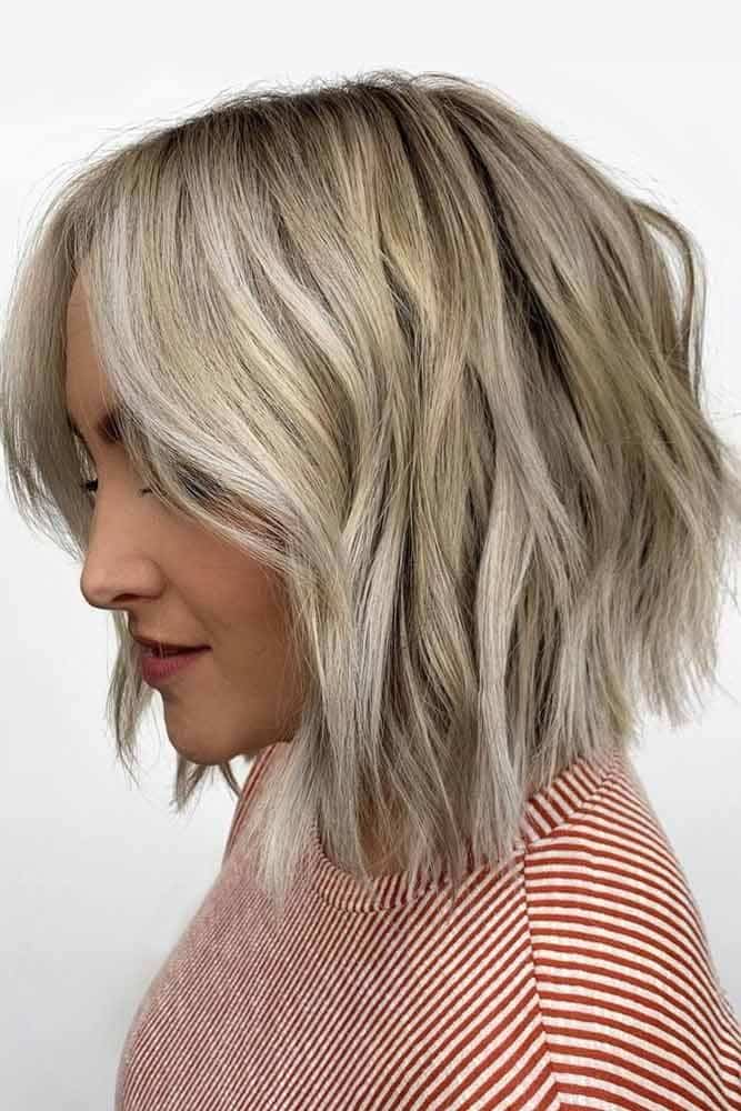 Messy A Line Lob #layeredhaircuts #layeredhair #haircuts