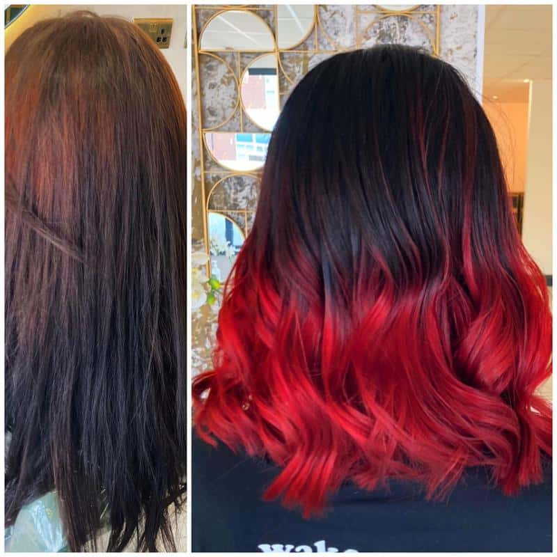 Neon Red Balayage