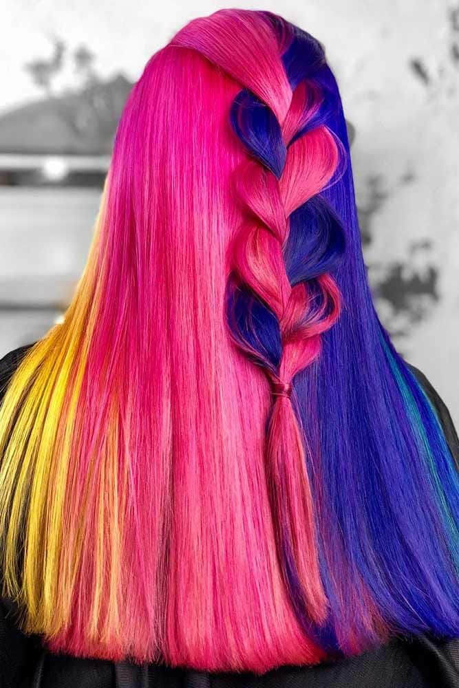 Pinkish Magenta Blue #magentahair #redhair