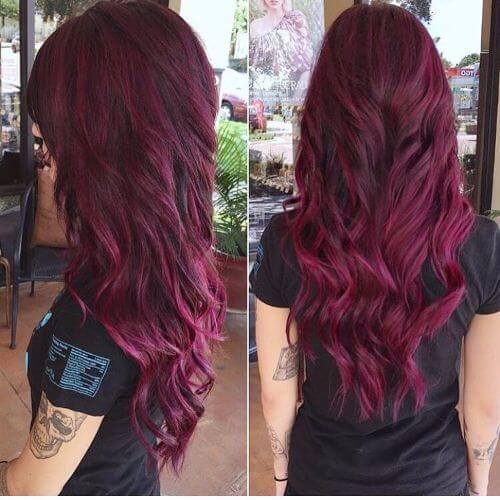 plum burgundy hair color 