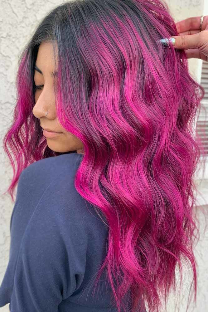 Purple Toned Magenta Waves #magentahair #redhair