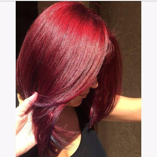 red burgundy hair 