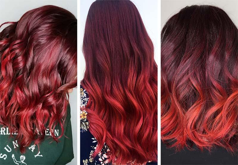 Red Hair Shades & Color Ideas: Dark Cherry Red Hair Color