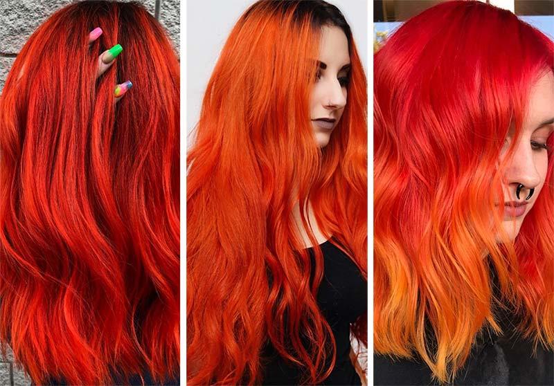 Red Hair Shades & Color Ideas: Electric Orange Hair Color