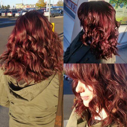reddish brown burgundy hair color