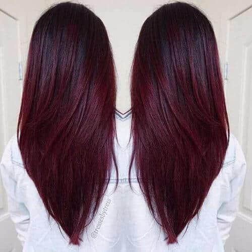 rich dark burgundy hair