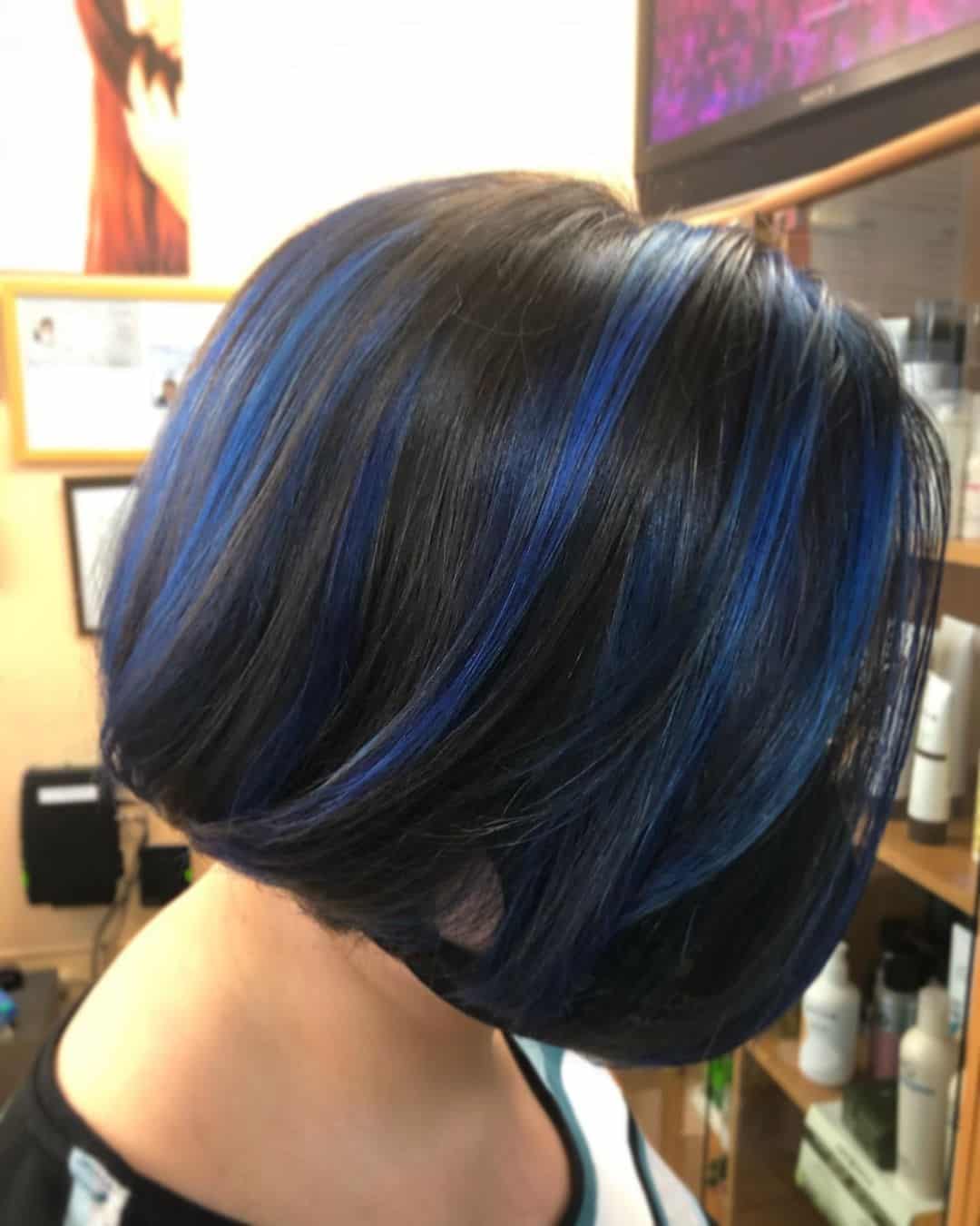Short Black And Blue Hairstyles 