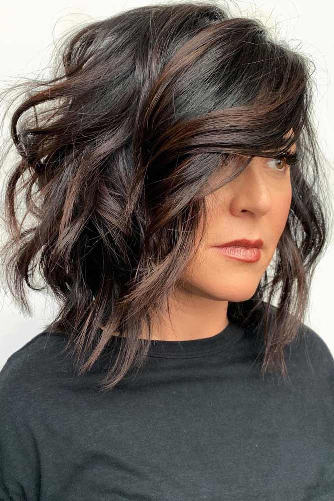 Side Parted Layered Lob #layeredhaircuts #layeredhair #haircuts