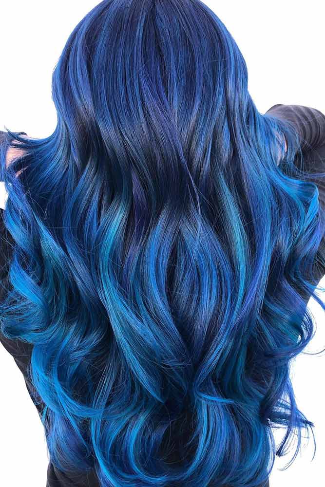 Sky Blue Balayage For Brunettes #brunettes #balayage