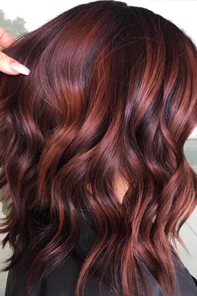 trendy-medium-length-hairstyles-for-thick-hair-angled-bob-chocolate-raspberry-highlights