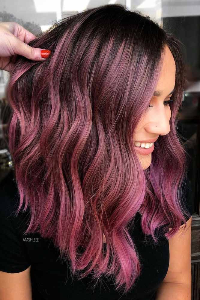 trendy-medium-length-hairstyles-for-thick-hair-inverted-magenta-lob