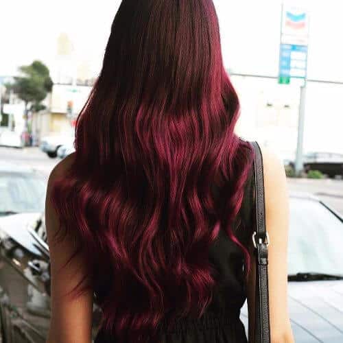 violet burgundy hair color 