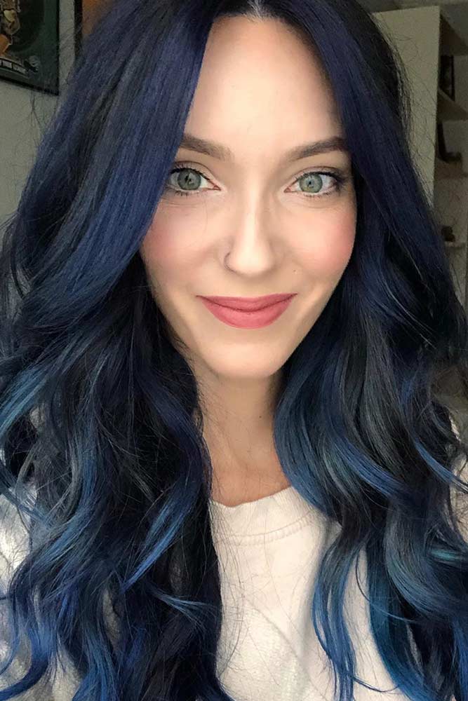 Which Blue Black Hair Dye Is The Best? #longhair #coloredhair