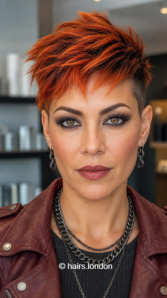 68 Hottest Pixie Cuts with Highlights Fiery Copper Orange Hair