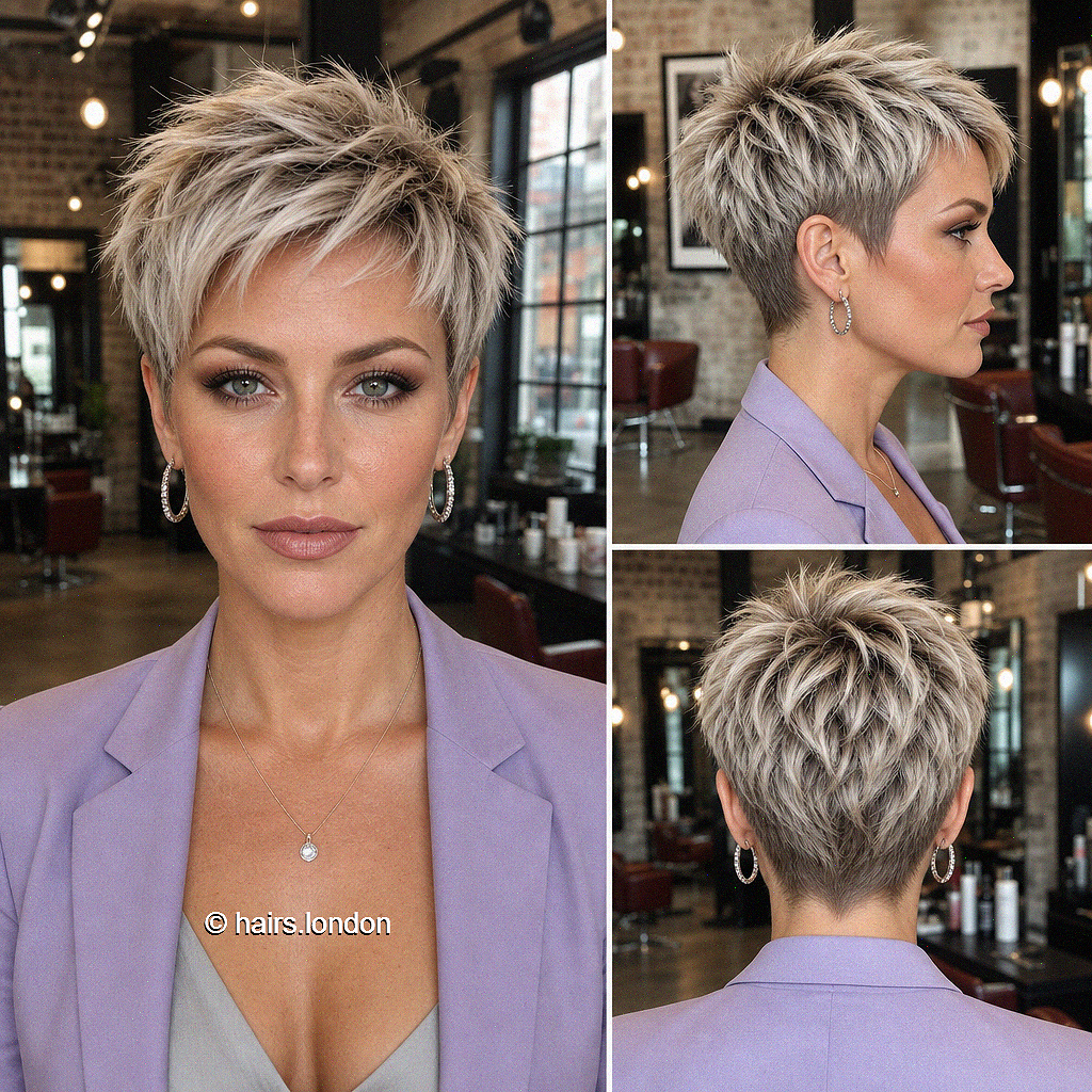 119 Edgy Short Pixie Cuts for Women Frosted Champagne Blonde Hair