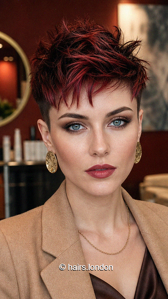 119 Edgy Short Pixie Cuts for Women Crimson Black Cherry Hair