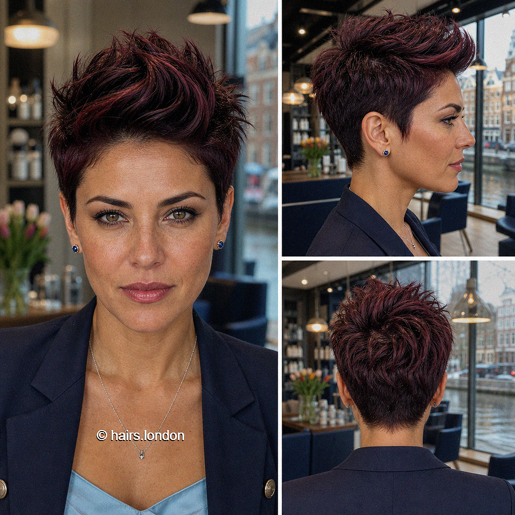 119 Edgy Short Pixie Cuts for Women Black Cherry Merlot Hair
