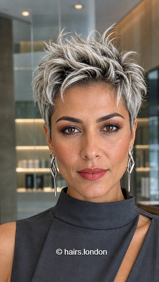 119 Edgy Short Pixie Cuts for Women Frosted Pearl Silver Hair