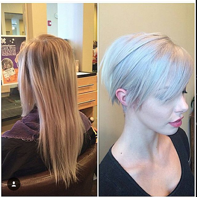 Asymmetrical long pixie with undercut