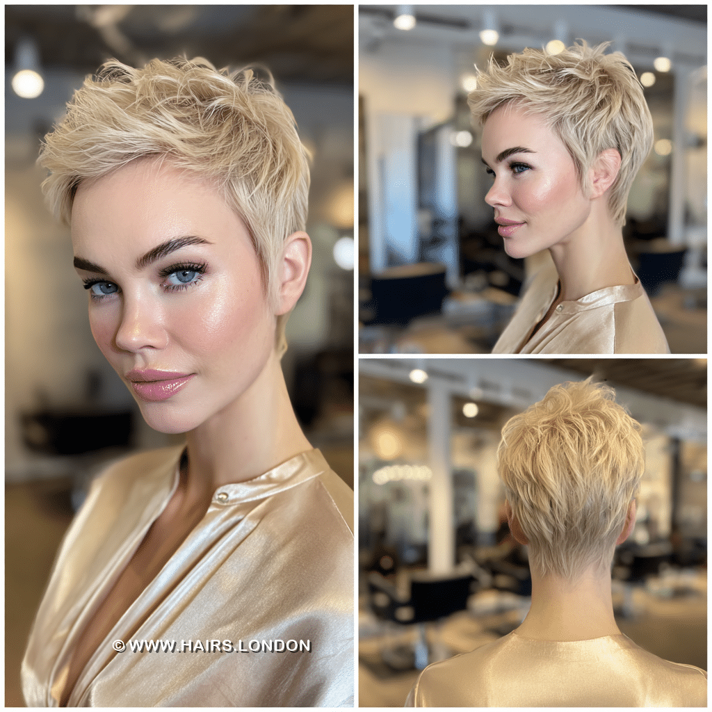 Creamy Vanilla Blonde Pixie Hair