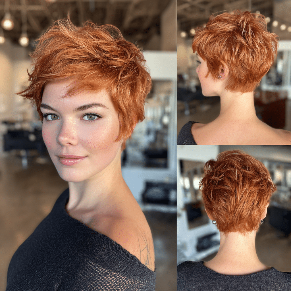 Vibrant Copper Pixie Hair