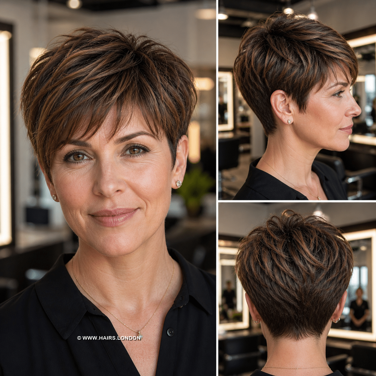 Rich Chocolate Brown Pixie Hair