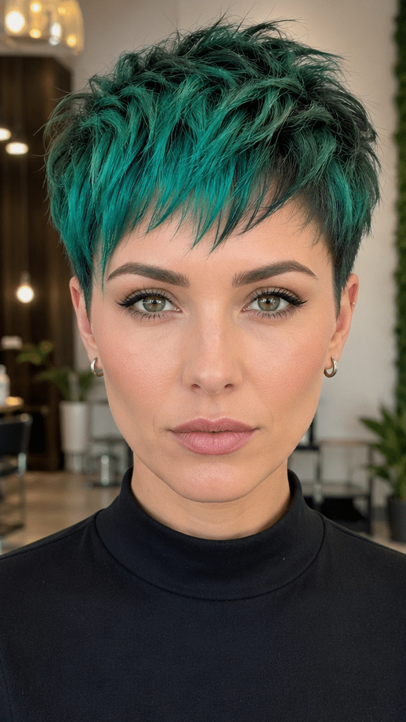 Deep Teal Forest Hair