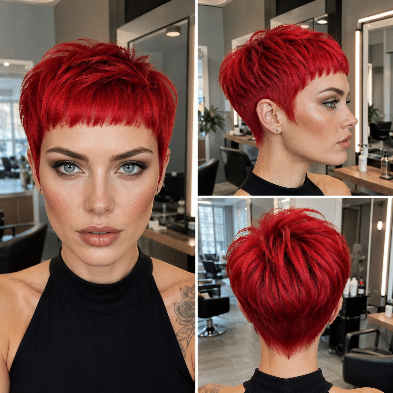 Electric Cherry Pixie Hair