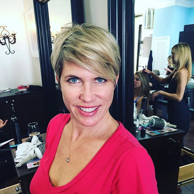 Blonde pixie cut for women over 50
