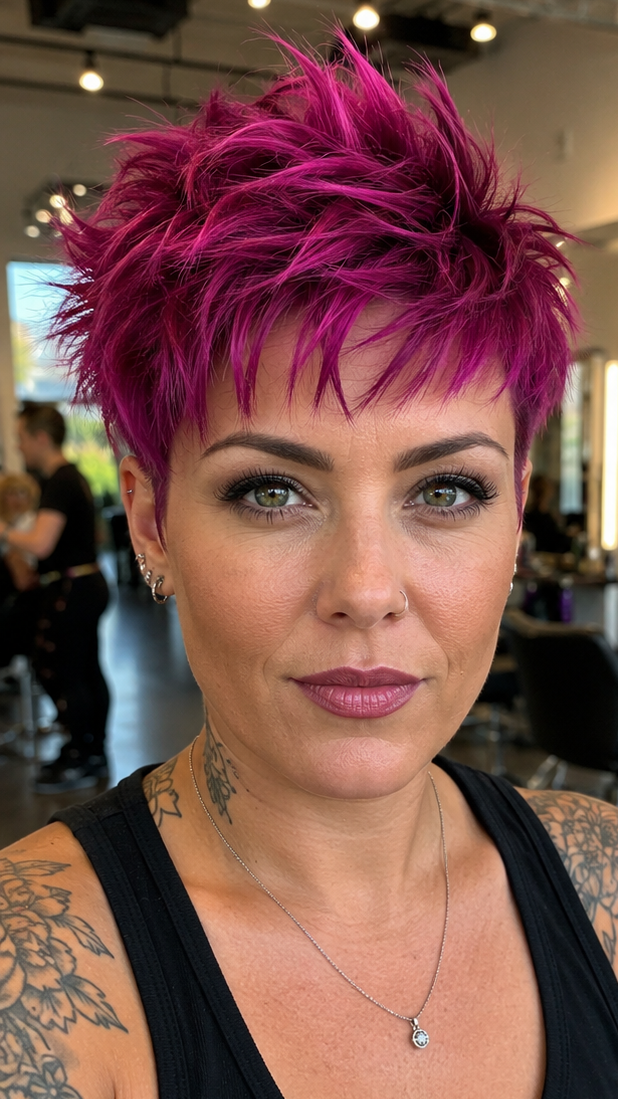 Electric Fuchsia Magenta Hair