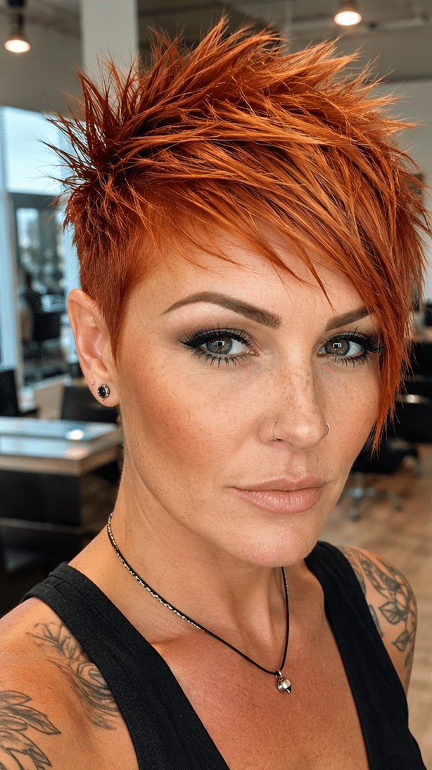 Burnished Copper Flame Hair