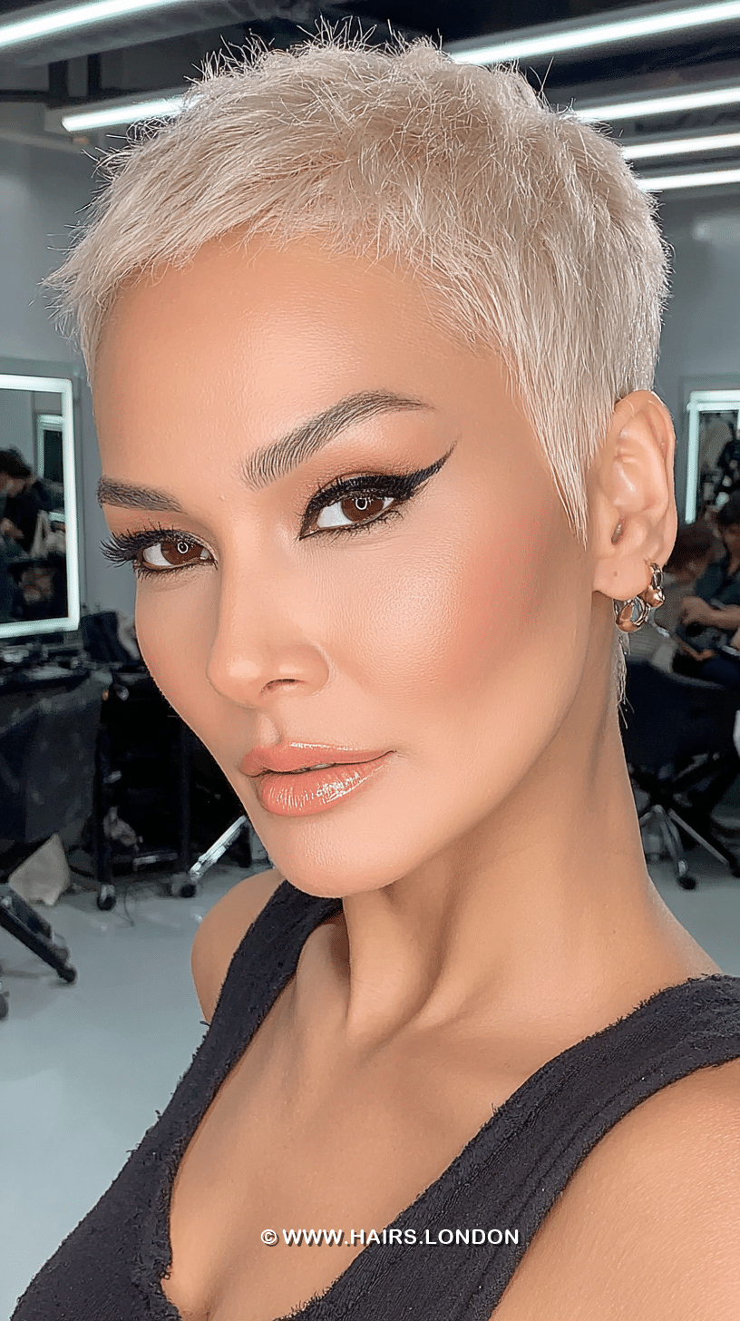 Icy Platinum Pearl Pixie Hair