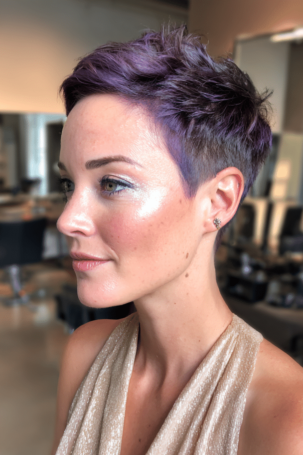Deep Amethyst Violet Pixie Hair