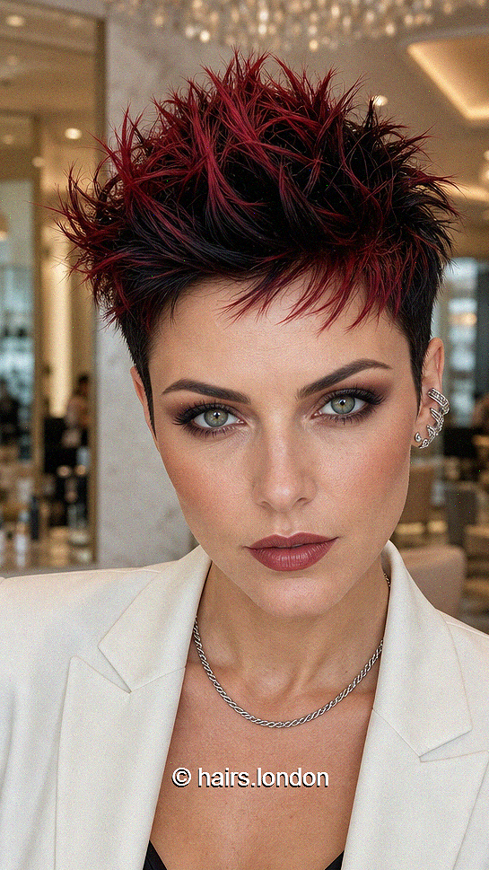 56 Gorgeous Short Pixie Haircuts with Bangs 2026 Black Cherry Crimson Hair