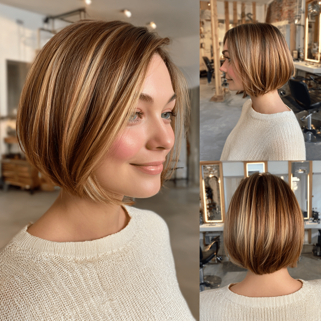 Honey Mocha Highlighted Bob Hair