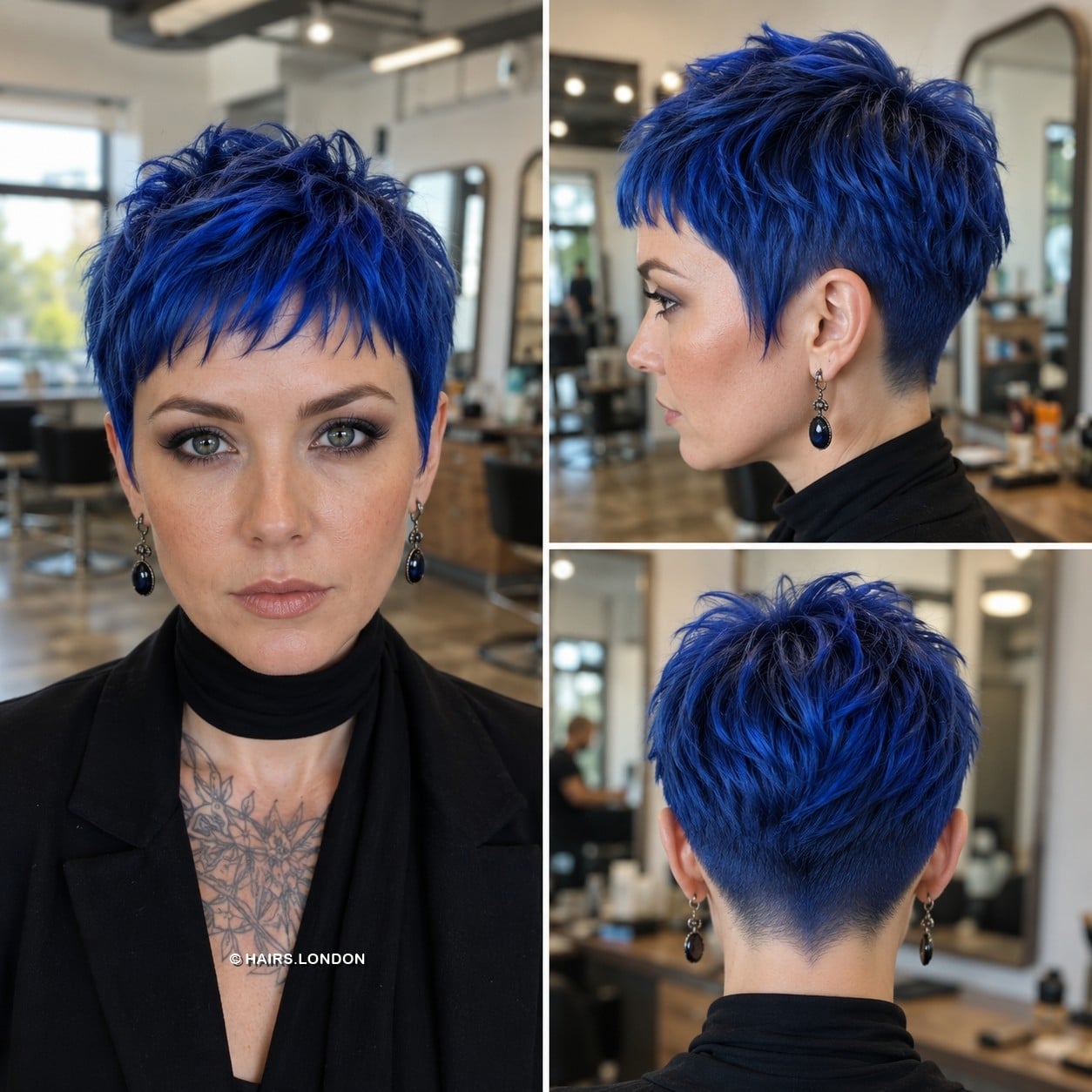 Electric Cobalt Pixie Hair