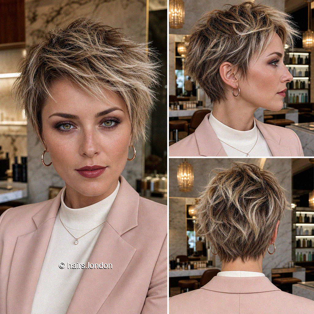 68 Hottest Pixie Cuts with Highlights Toasted Champagne Blonde Hair