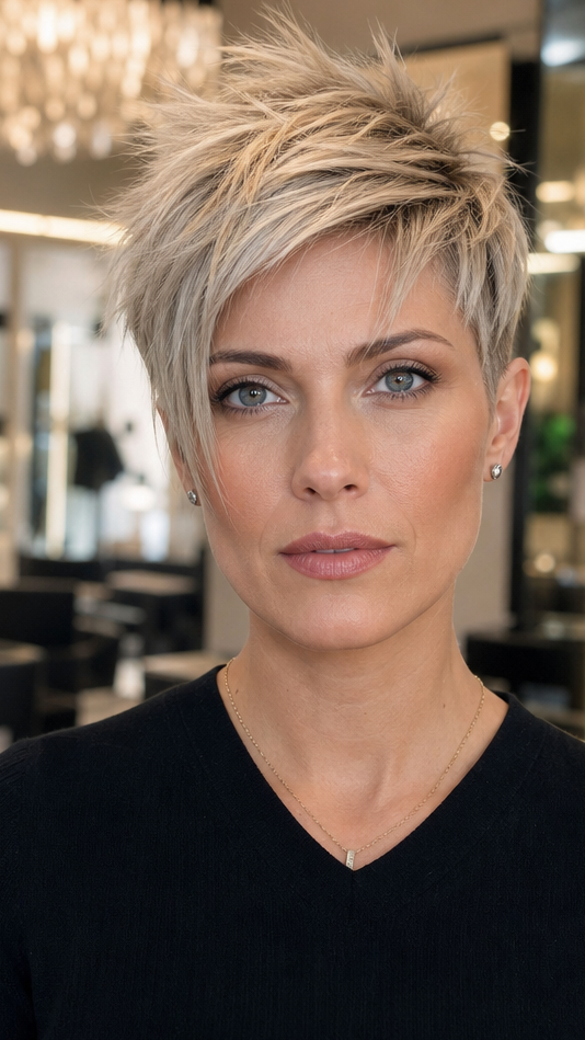 71 Best Short and Longer Pixie Haircuts for 2026 Smoky Vanilla Blonde Hair