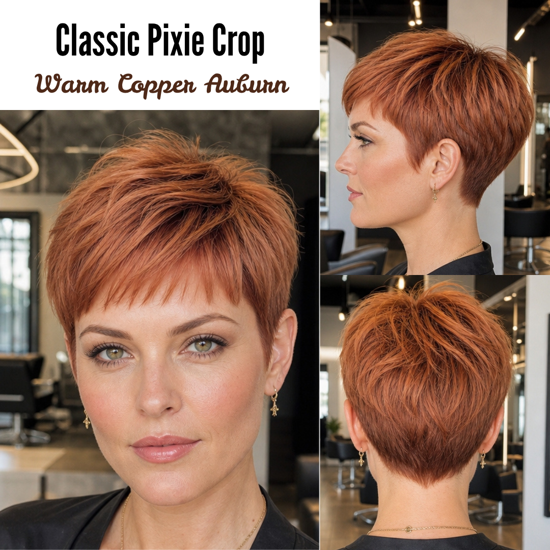 71 Best Short and Longer Pixie Haircuts for 2026 Warm Copper Auburn Hair