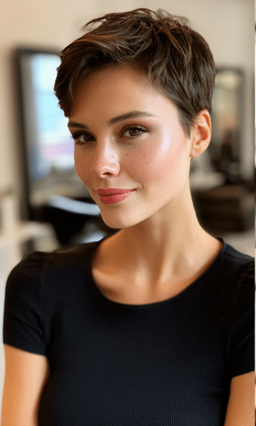 Dark Mocha Pixie Hair
