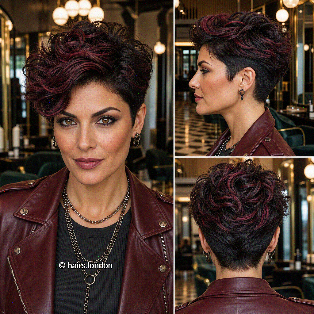 79 Best Short and Longer Pixie Haircuts for 2026 Black Cherry Merlot Hair