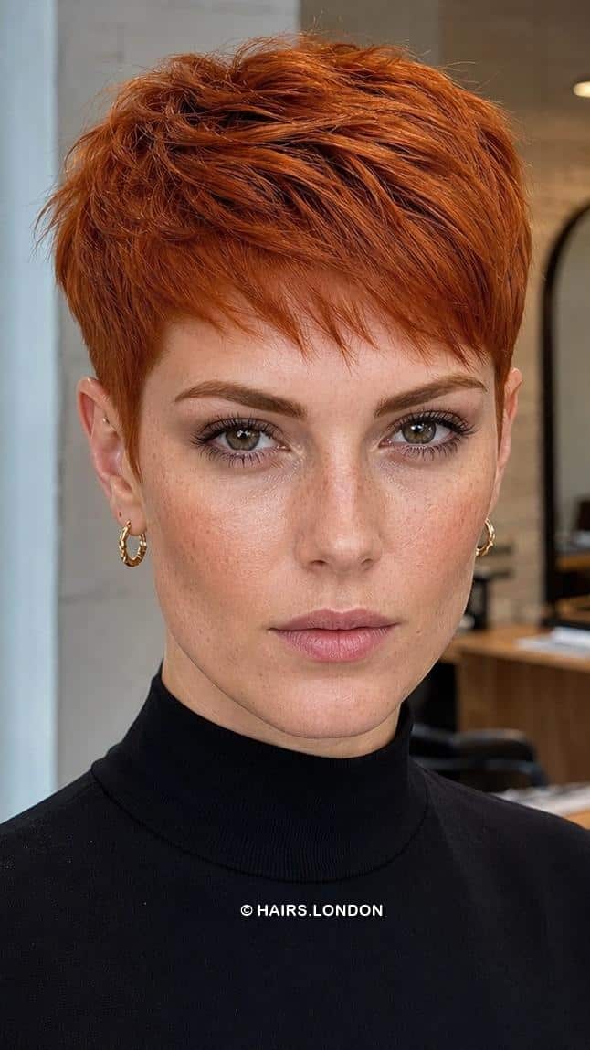 Burnished Copper Pixie Hair