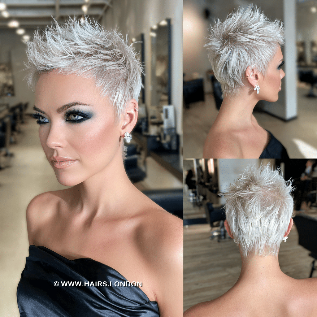 Frosted Silver Platinum Pixie Hair