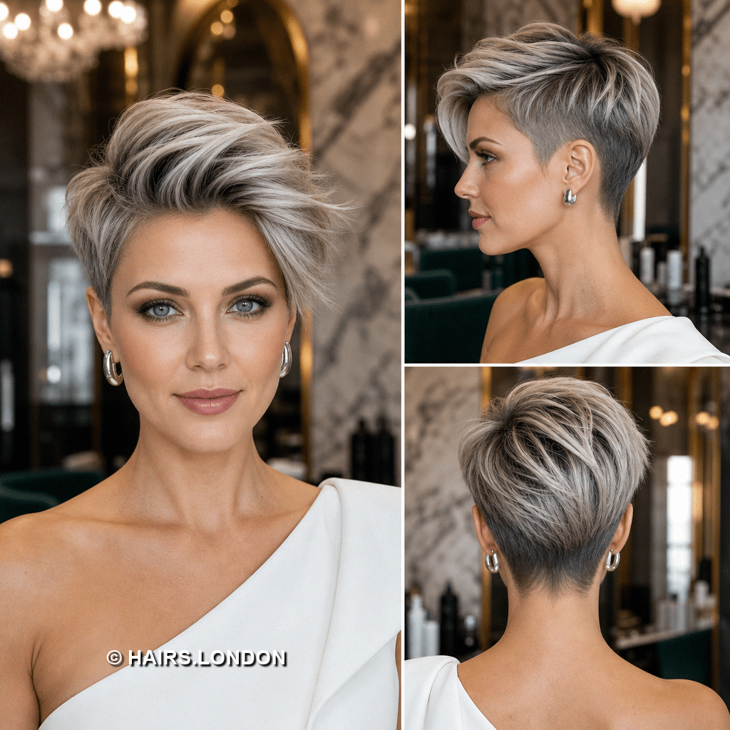 79 Best Short and Longer Pixie Haircuts for 2026 Frosted Pearl Silver Hair