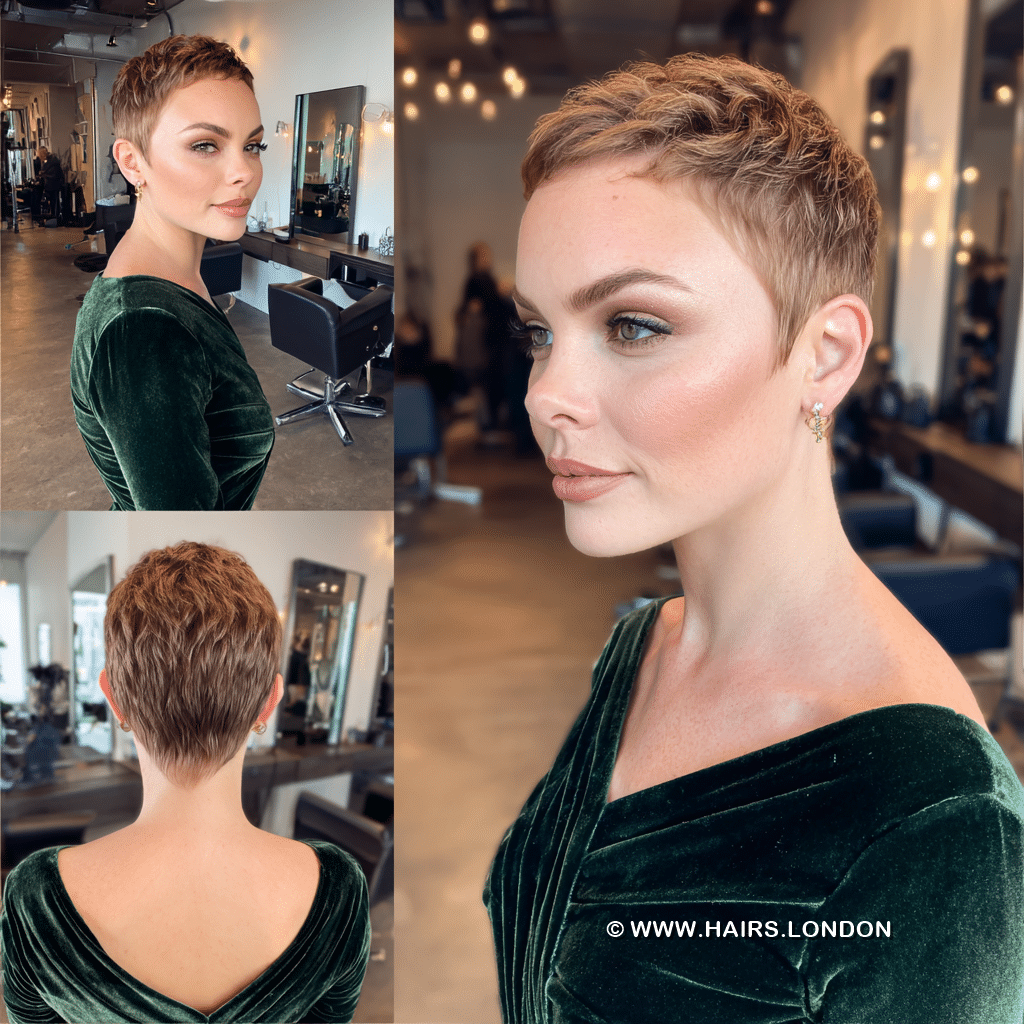 Warm Chestnut Brown Pixie Hair