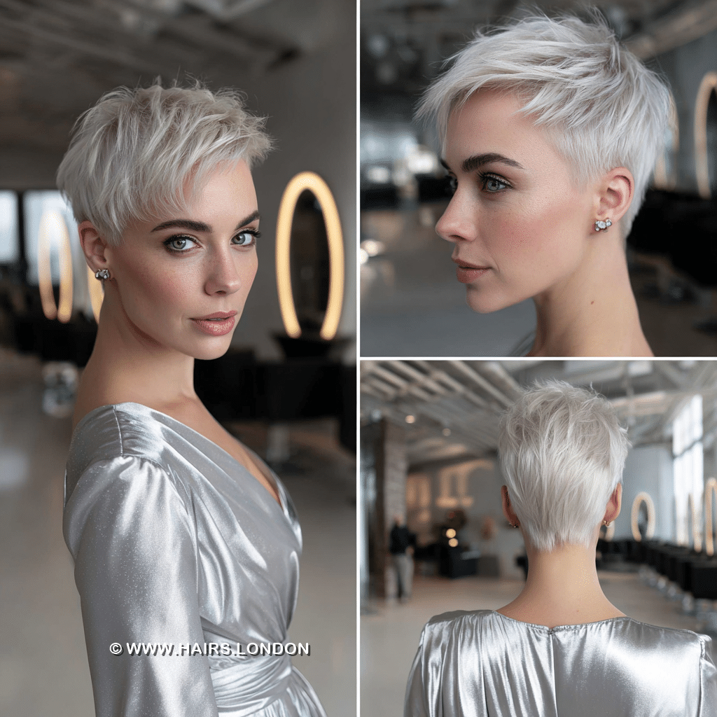 Silver Ice Blonde Pixie Hair