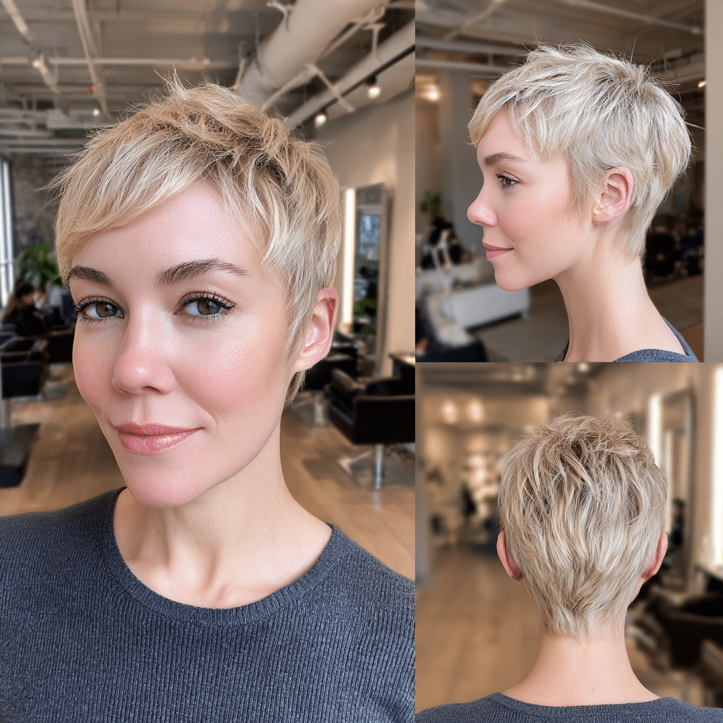 Champagne Blonde Pixie Hair