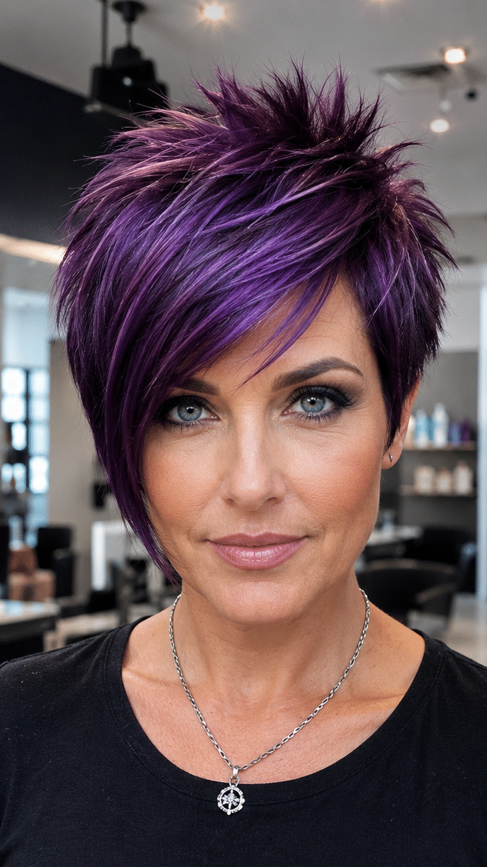 Royal Violet Pixie Hair